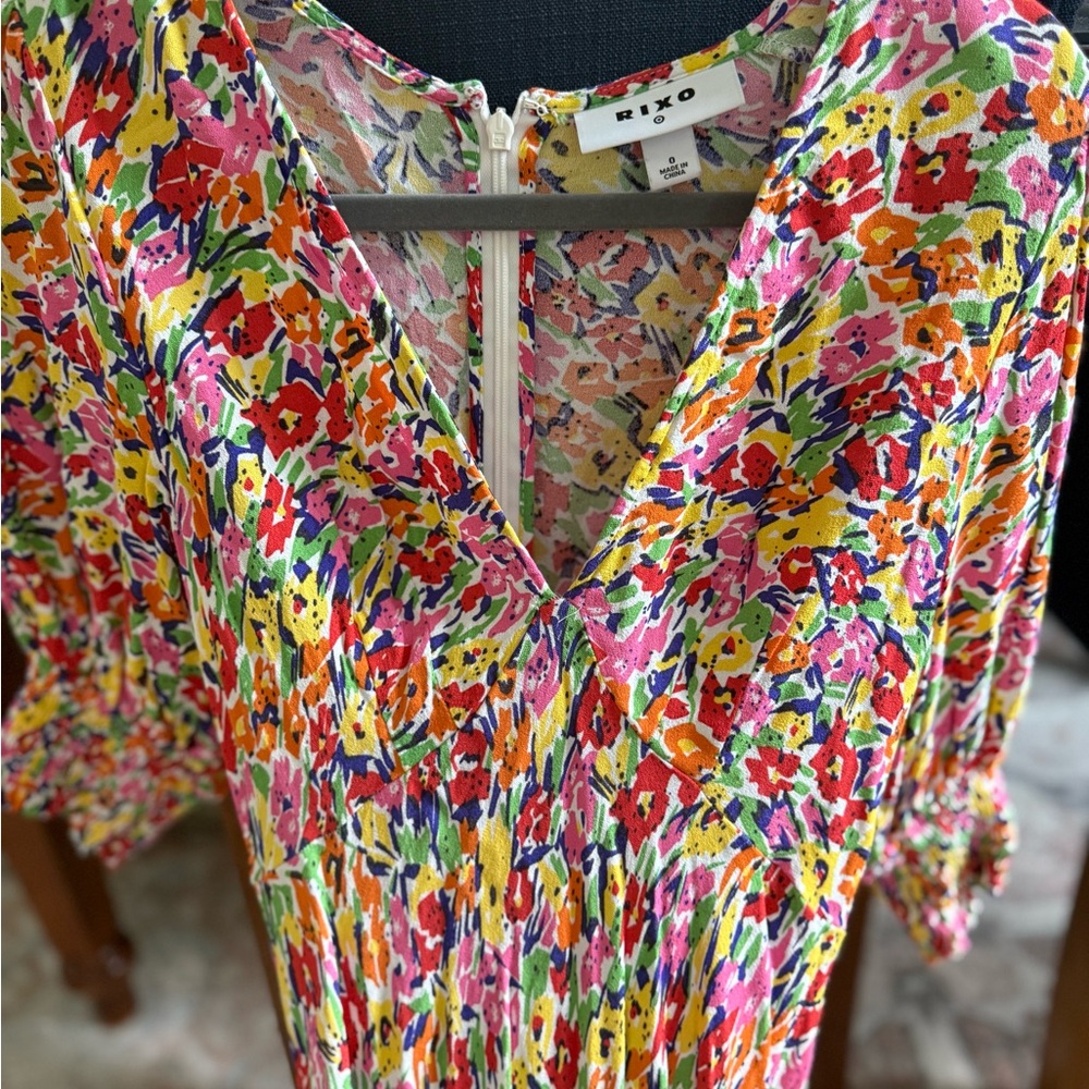 RIXO Colorful Floral Maxi Dress